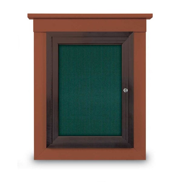42"x32" 2-Door Enclosed Letterboard, Header, Black Felt/Lt Oak
